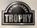 Aluminium RFT - RainForest Trophy Plaque - RFT Roof Rack / Dashboard Plaques (LARGE)