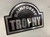 Aluminium RFT - RainForest Trophy Plaque - RFT Roof Rack / Dashboard Plaques (LARGE)